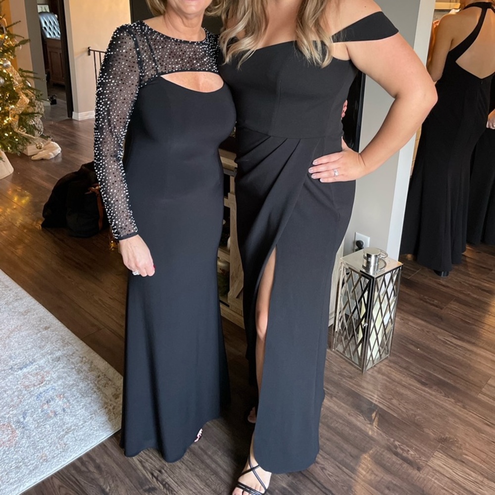 BHLDN Rossi Black Crepe Maxi Dress, Sz 16